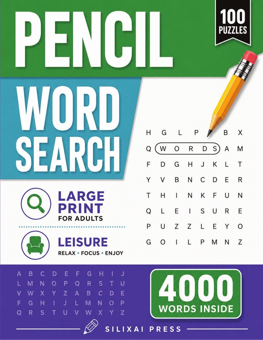 Pencil Word Search 4000 Words 100 Puzzles